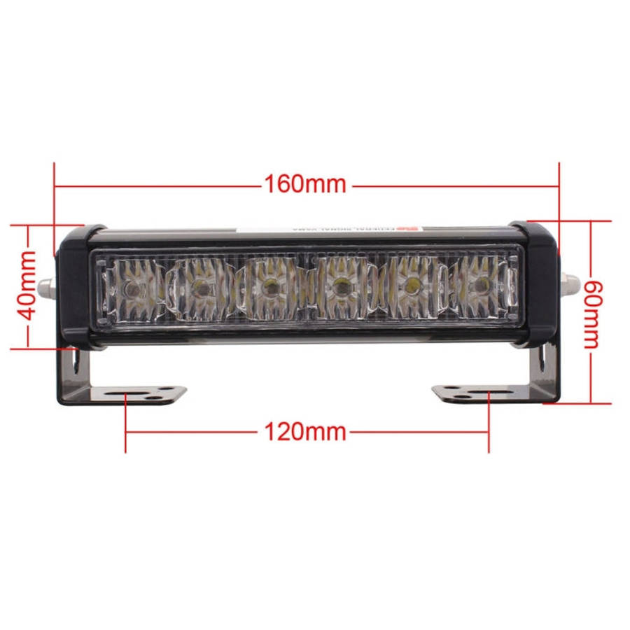 2 PCS  6 inch 6 LED 2 x 18W Car Flash Warning Light Red + Blue Change White Waterproof Emergency ...