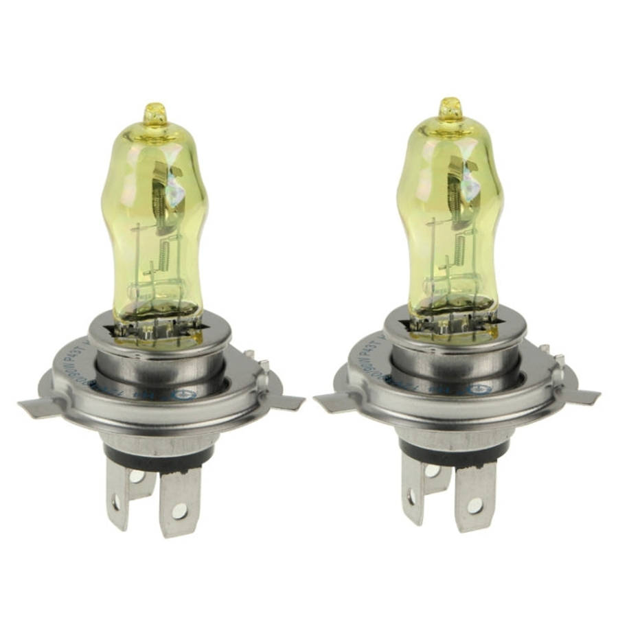 2 X H4 HOD Halogen Bulbs 12V 100W 2400 LM 3500K Yellow Light Headlights, H4