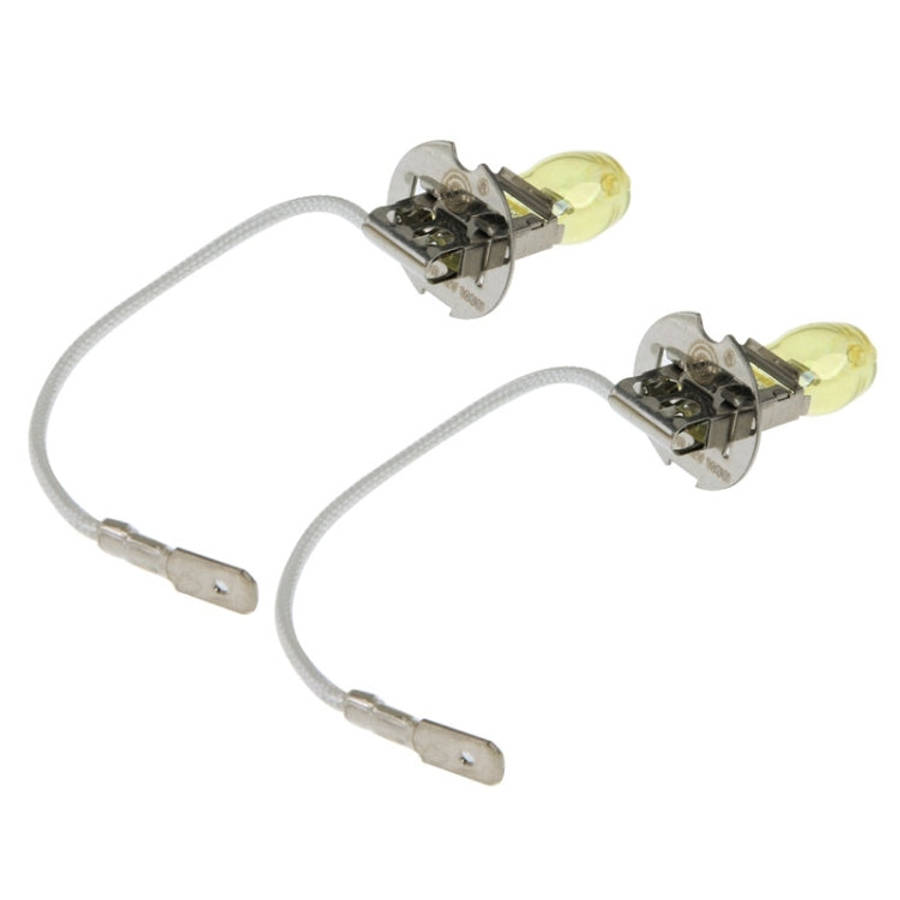 2 X H3 HOD Halogen Bulbs 12V 100W 2400 LM 3500K Yellow Light Headlights, H3