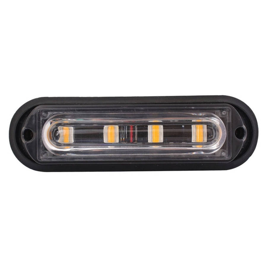 12W 720LM 4-LED 18 Flash Patterns Car Strobe Emergency Warning Light Lamp, DC 12V, 4-LED Yellow L...