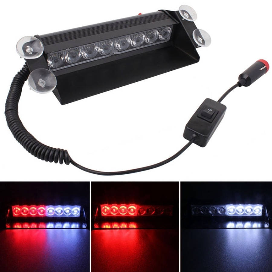 8W 800LM 8-LED 3-Modes Adjustable Angle Car Strobe Flash Dash Emergency Light Warning Lamp with S...