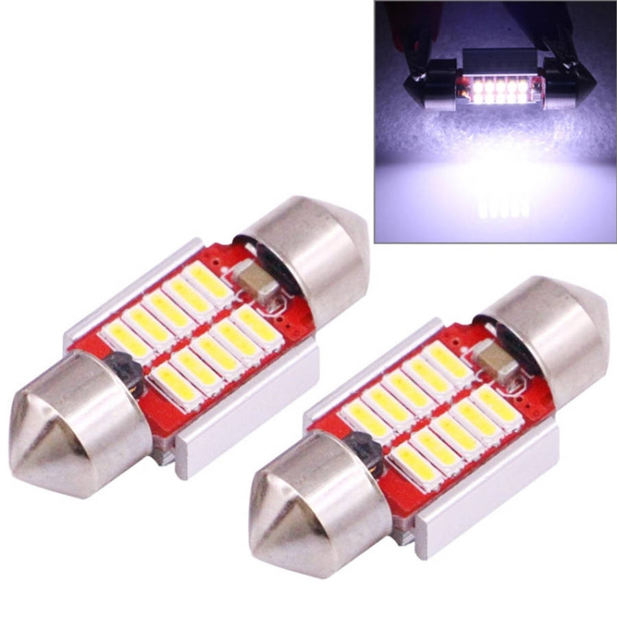 2 PCS 31mm 3W 180LM White Light 10 LED SMD 4014 CANBUS License Plate Reading Lights Car Light Bul...