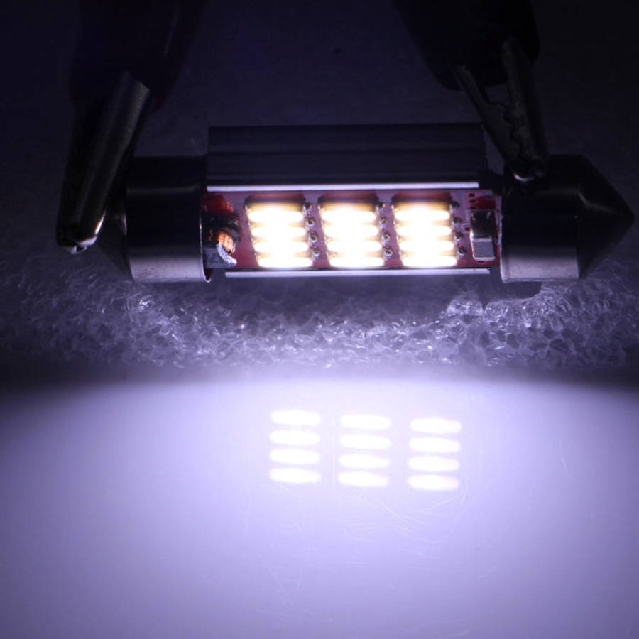 2 PCS 39mm 3.5W 180LM White Light 12 LED SMD 4014 CANBUS License Plate Reading Lights Car Light B...