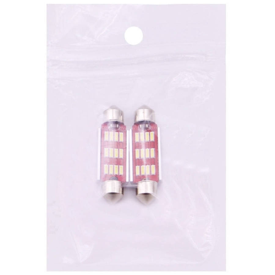 2 PCS 39mm 3.5W 180LM White Light 12 LED SMD 4014 CANBUS License Plate Reading Lights Car Light B...