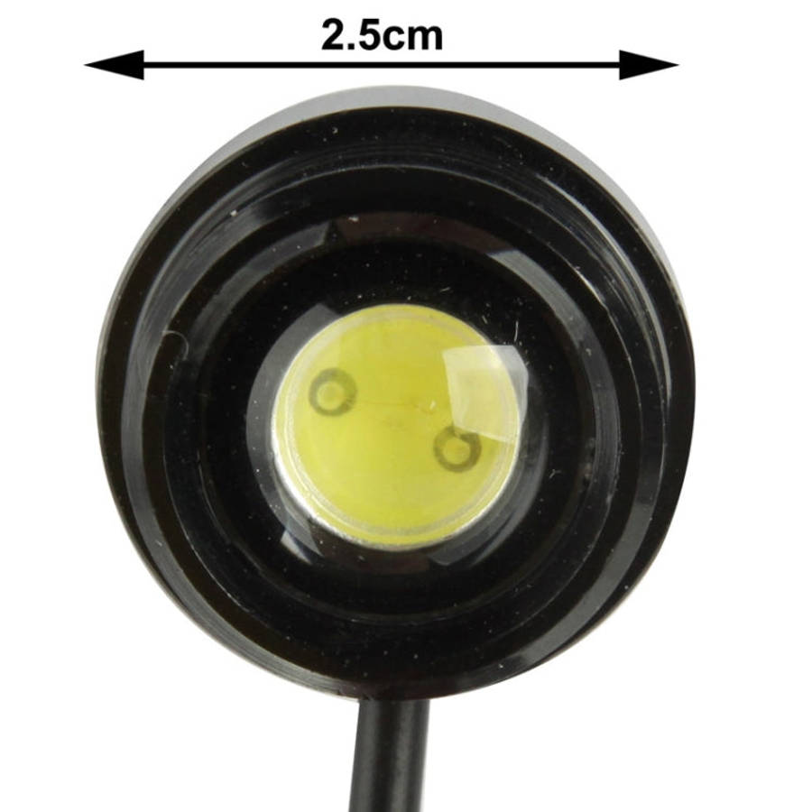 2x 1.5W Waterproof Eagle Eye Light White LED Light for Vehicles, Cable Length: 65cm, 1.5W