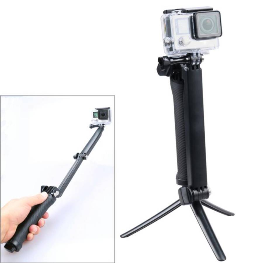 3-Way Multi Function Extendable Monopod Tripod Folding Rotating Arm Camera Handle for DJI, Insta3...