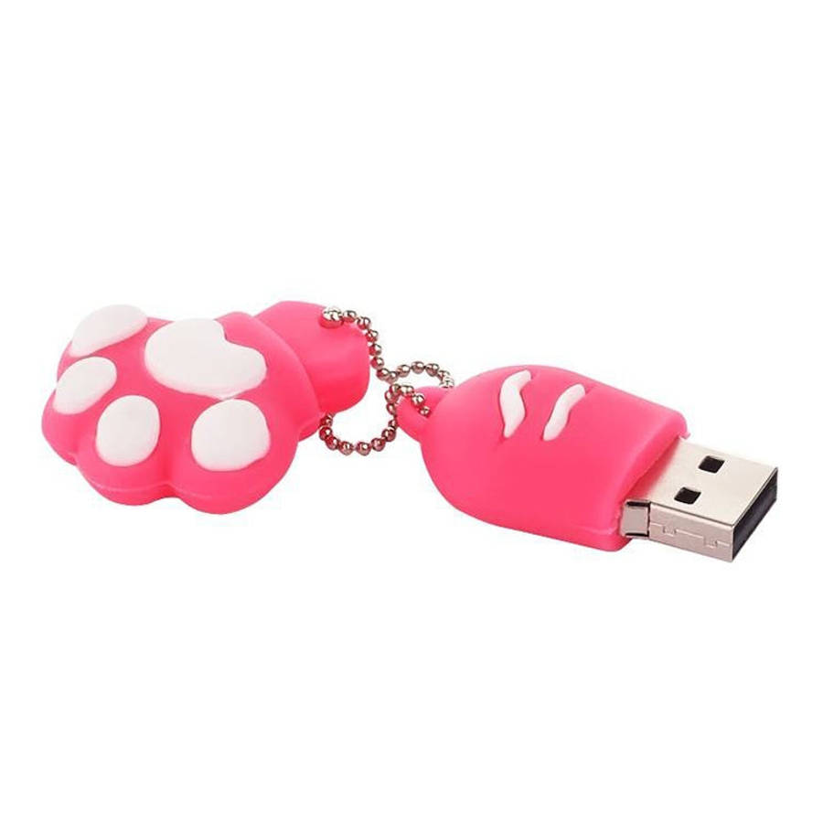 8GB Bear Paw Shaped Silicone USB 2.0 Flash Disk with Anti Dust Cup, 8GB (Red Plum)