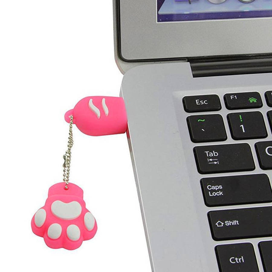 8GB Bear Paw Shaped Silicone USB 2.0 Flash Disk with Anti Dust Cup, 8GB (Red Plum)