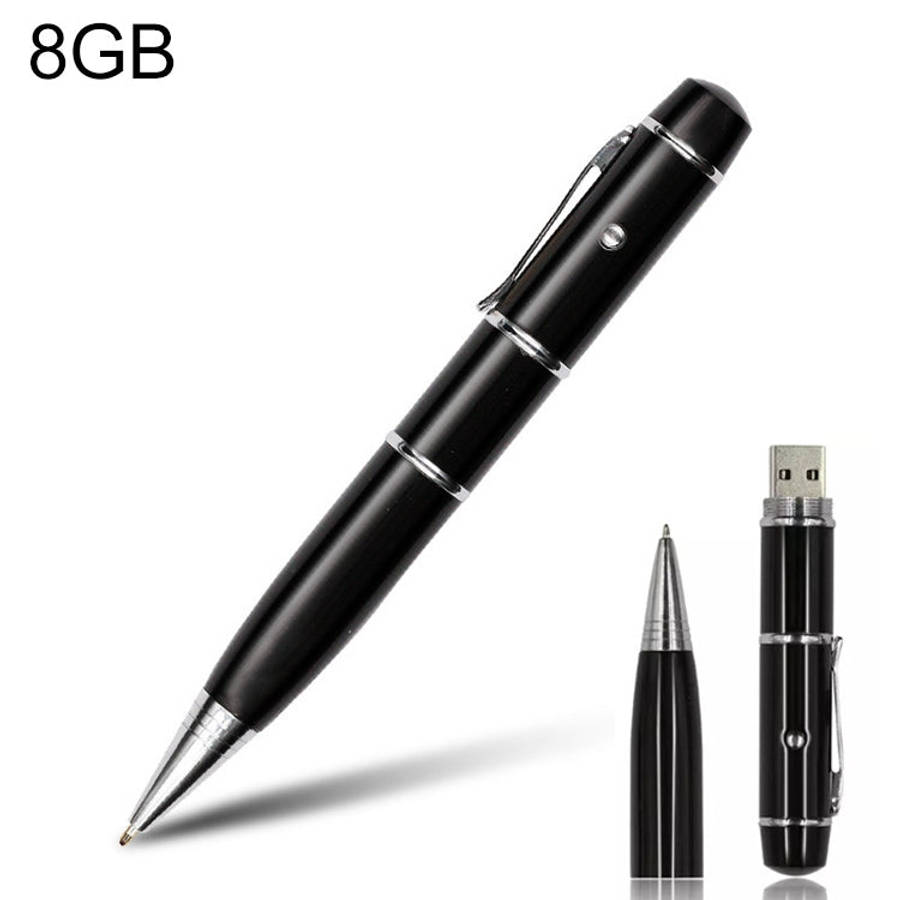 3 in 1 Laser Pen Style USB Flash Disk,8GB (Black), 8GB (Black)