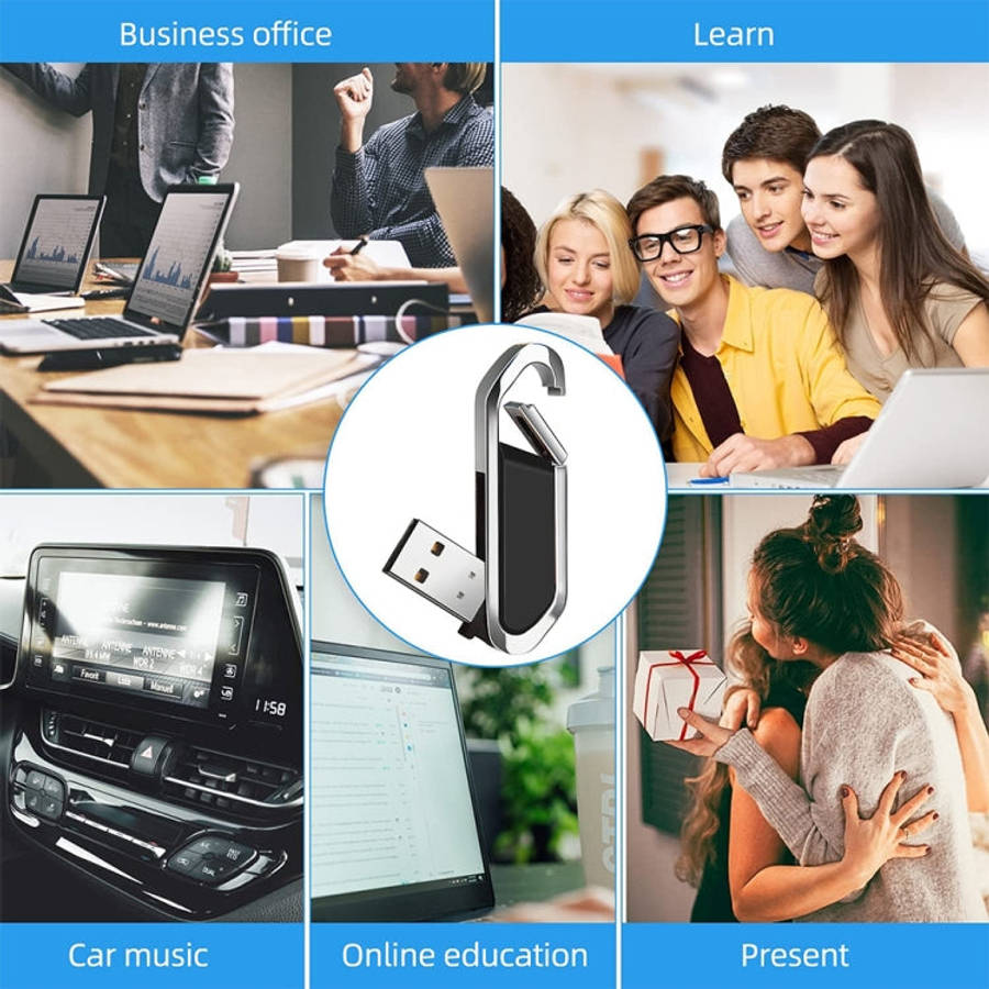 16GB Metallic Keychains Style USB 2.0 Flash Disk (Black), 16GB (Black)