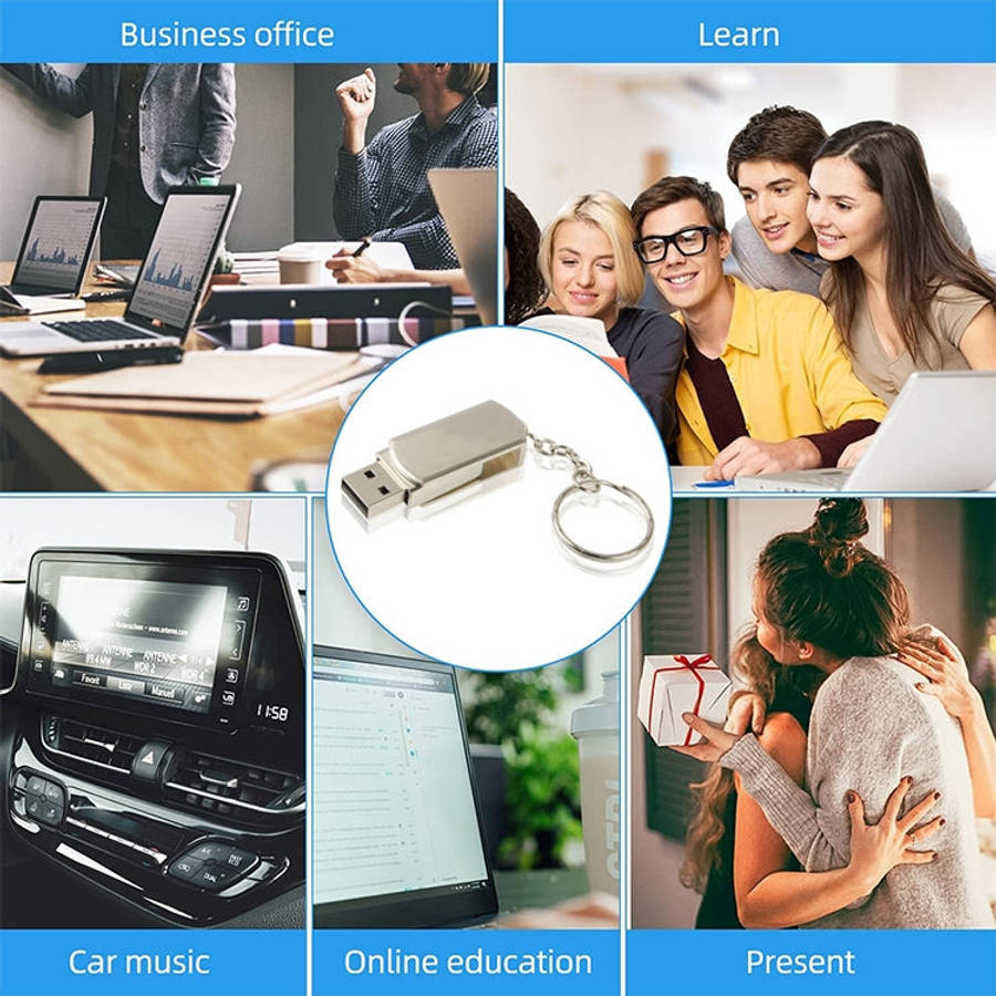 Metal Series Mini USB 2.0 Flash Disk with Keychain (16GB), 2GB, 4GB, 8GB, 16GB
