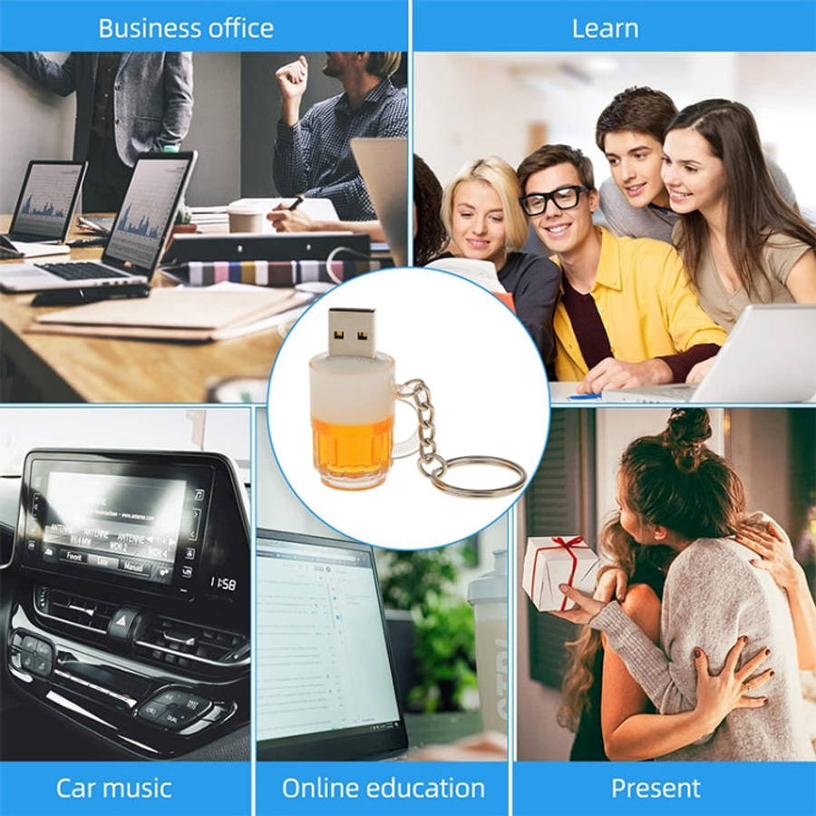 Beer Keychain Style USB Flash Disk with 32GB Memory, 32GB