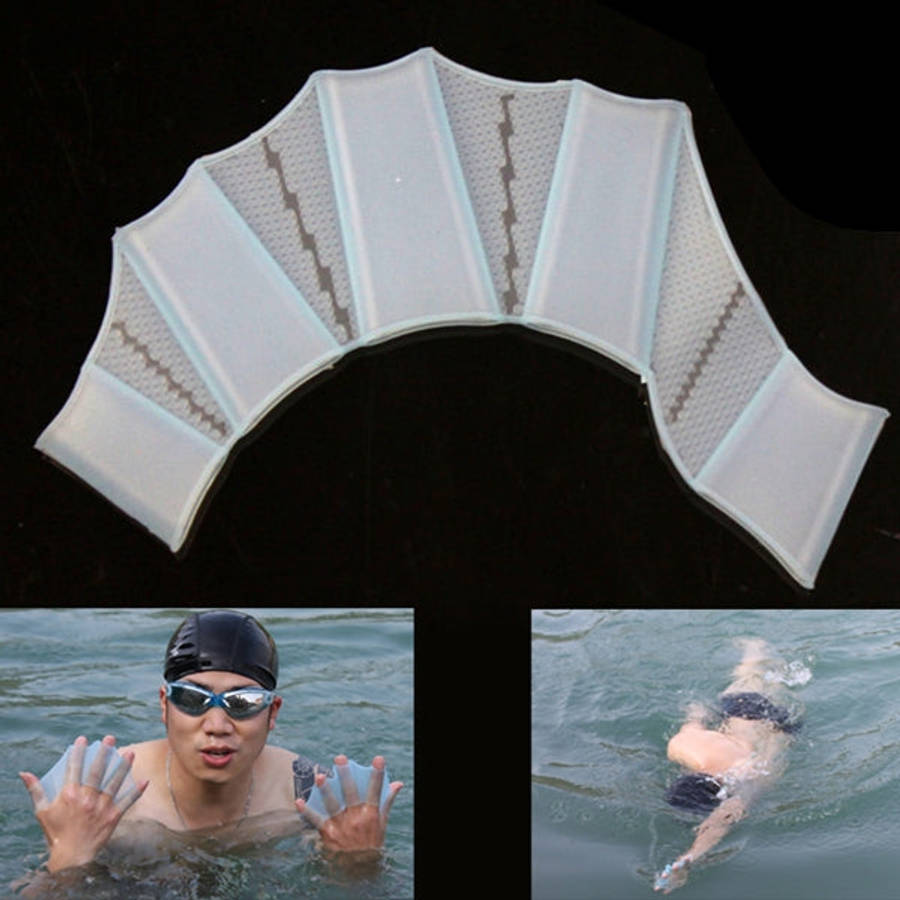 Silicone Swimming Web Fins Hand Flippers Training Gloves, M, Size: M Blue, Size: M Magenta