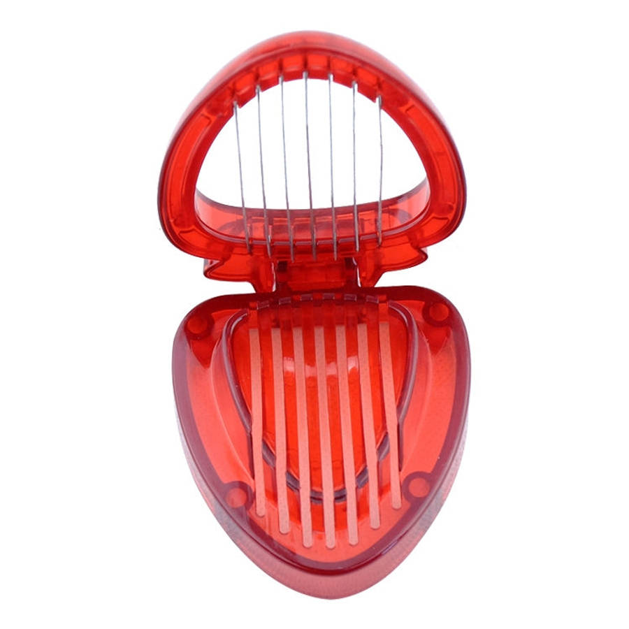 Kitchen Tool Plastic Strawberry Slicer Fruit Knife with Stainless Steel Blade, Strawberry Slicer