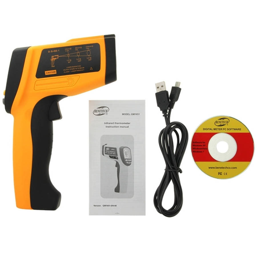 BENETECH GM1651 USB Digital Display Temperature Gun Handheld Infrared IR Thermometer, Measure Ran...