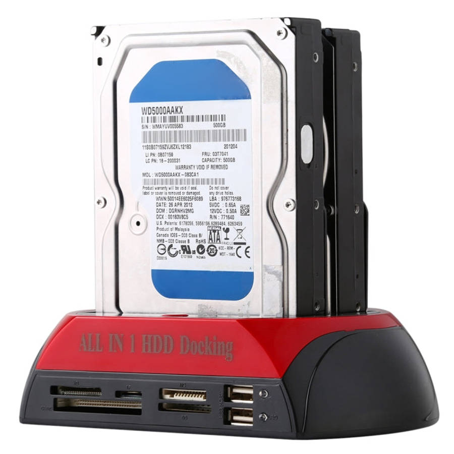 All in 1 Dual 2.5 inch/3.5 inch SATA/IDE HDD Dock Station with Card Reader & Hub