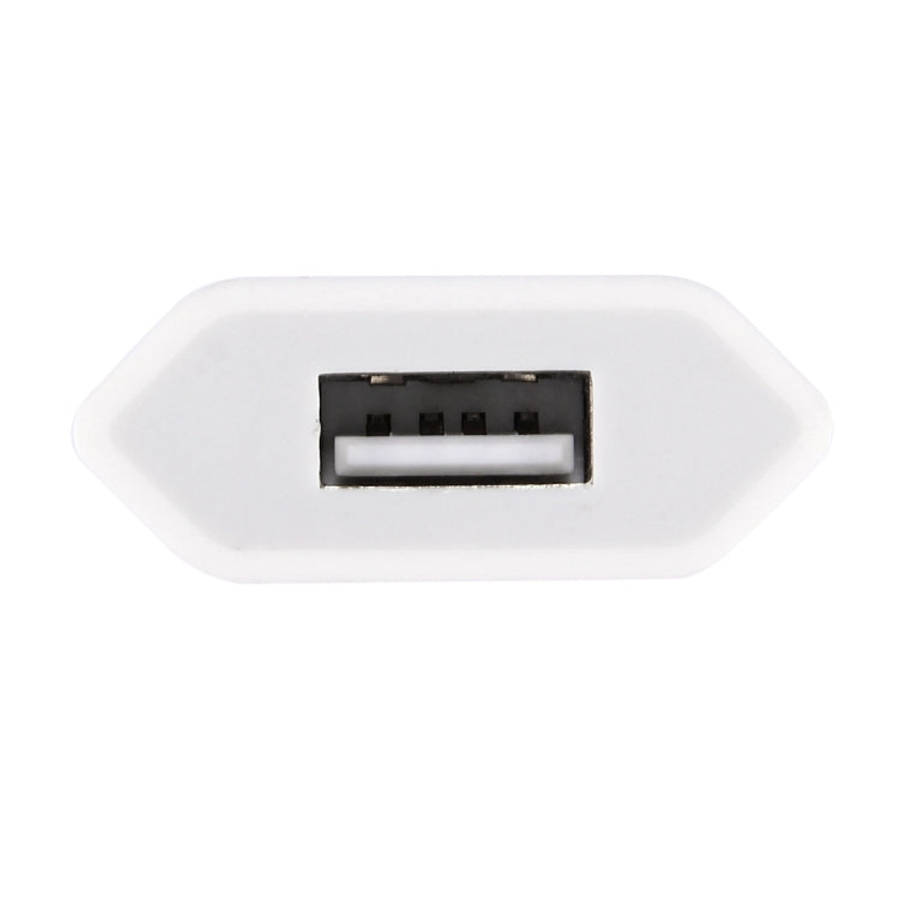 5V / 1A Single USB Port Charger Travel Charger, EU Plug, EU Plug White