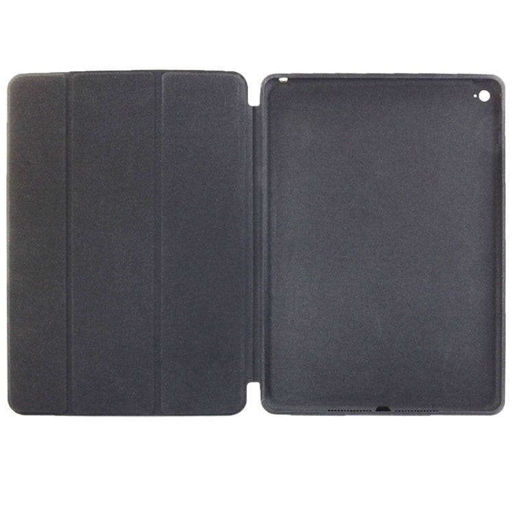 3-fold Naturally Treated Smart Leather Case with Sleep / Wake-up Function & Holder for iPad Air 2