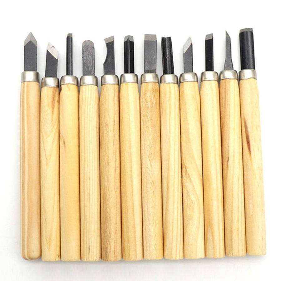 12 PCS / Set Assorted Wood Carving Tools Set with Stainless Steel Blade and Wood Handle, 12 PCS /...