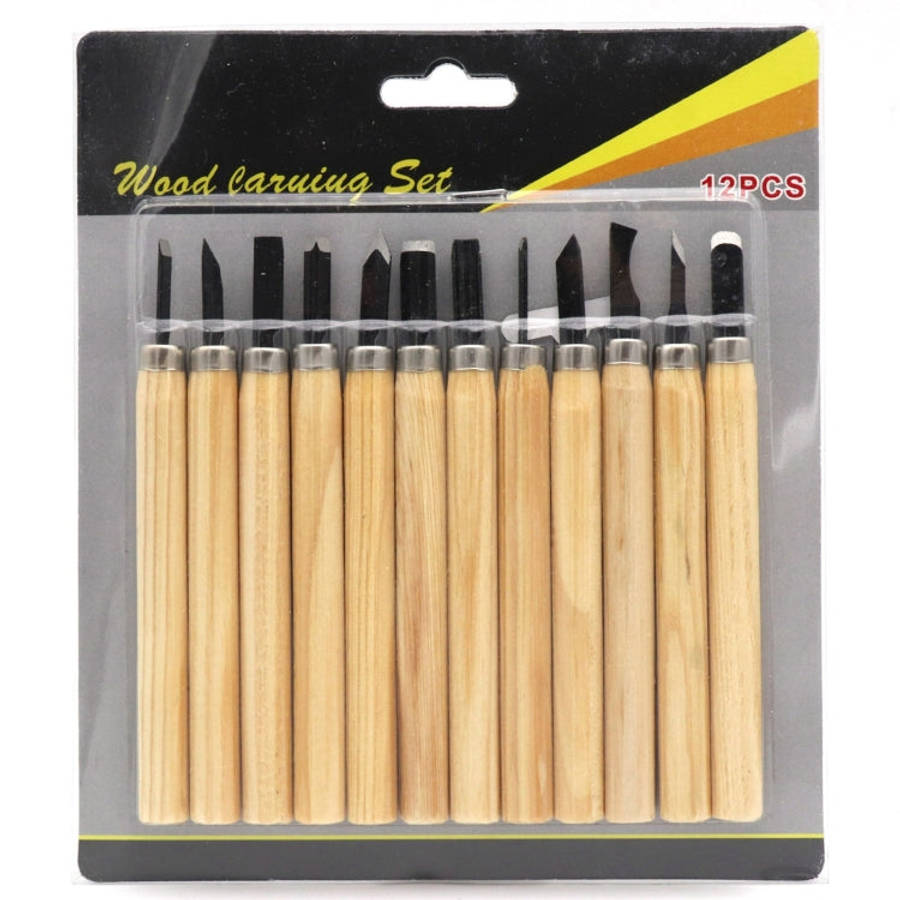 12 PCS / Set Assorted Wood Carving Tools Set with Stainless Steel Blade and Wood Handle, 12 PCS /...