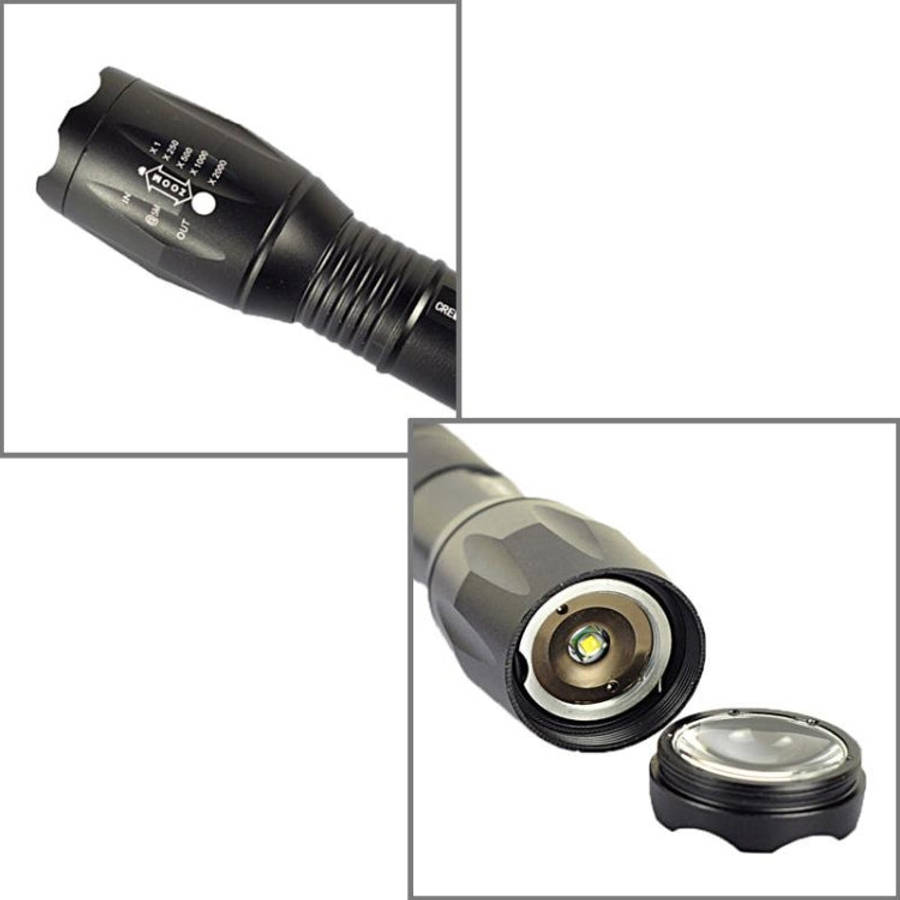LT-XD White Light LED Flashlight 1800 LM 5-Modes(Black)