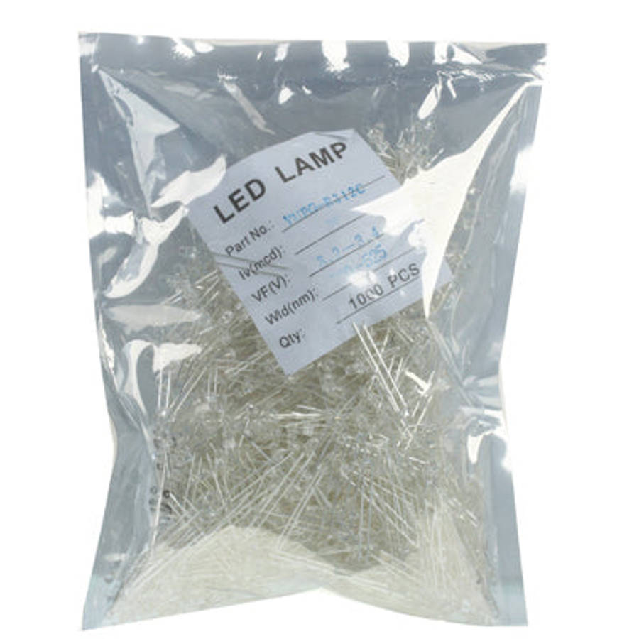 1000 PCS 5mm Straw Hat LED Lamp