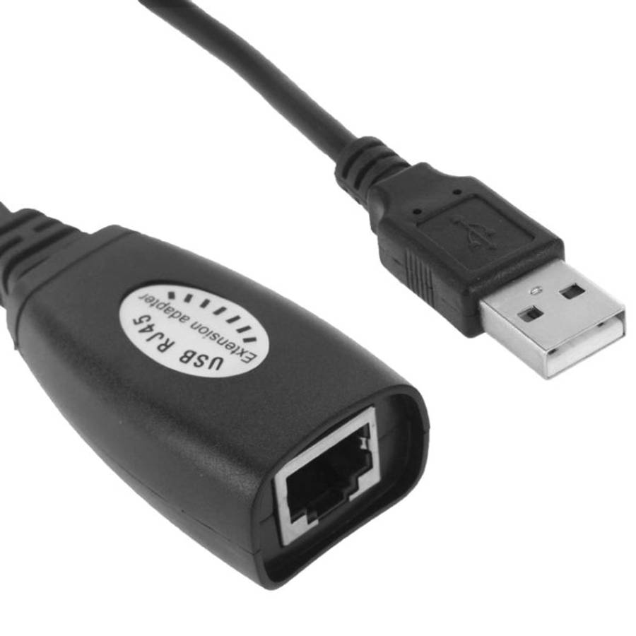 USB 2.0 CAT5 / CAT5E / CAT6 RJ45 to 4 USB Ethernet Extender LAN Extension Cable Repeater Adapter,...