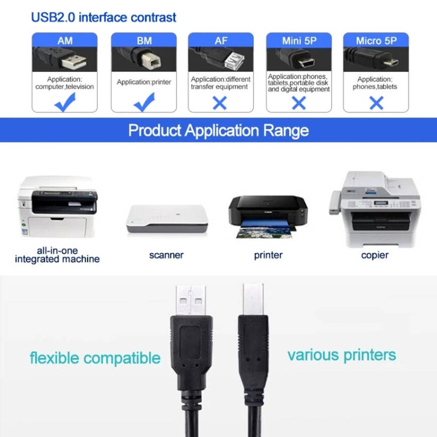 USB 2.0 Printer Extension AM to BM Cable, Length: 3m, Length: 3m