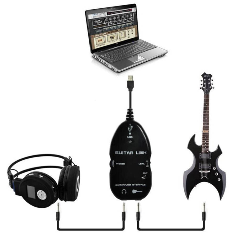USB Interface Guitar Link Cable PC / MAC Recording, USB Interface Guitar Link Cable (Black), USB ...