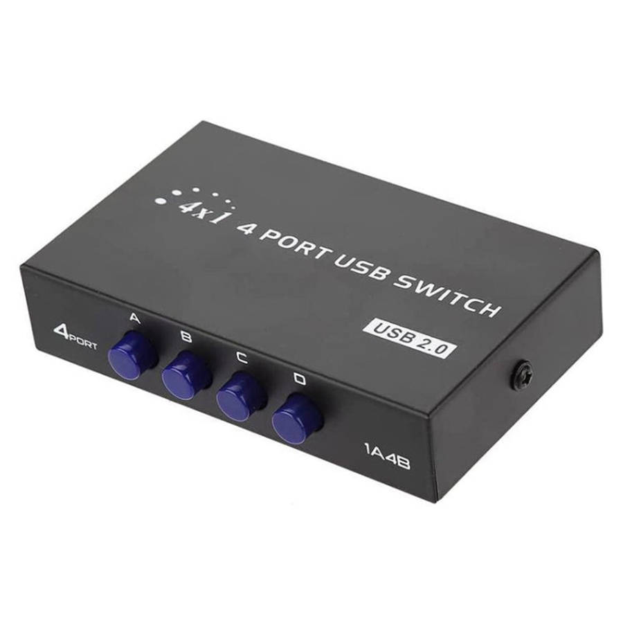FENGJIE FJ-IA4B-C 4 Ports High Speed USB 2.0 Key-Press Switcher Share Switch Box for PC Computer ...