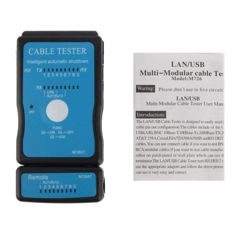 USB Cable, RJ45 and RJ11 Multifunction Network Cable Tester , RJ45/RJ11 Blue