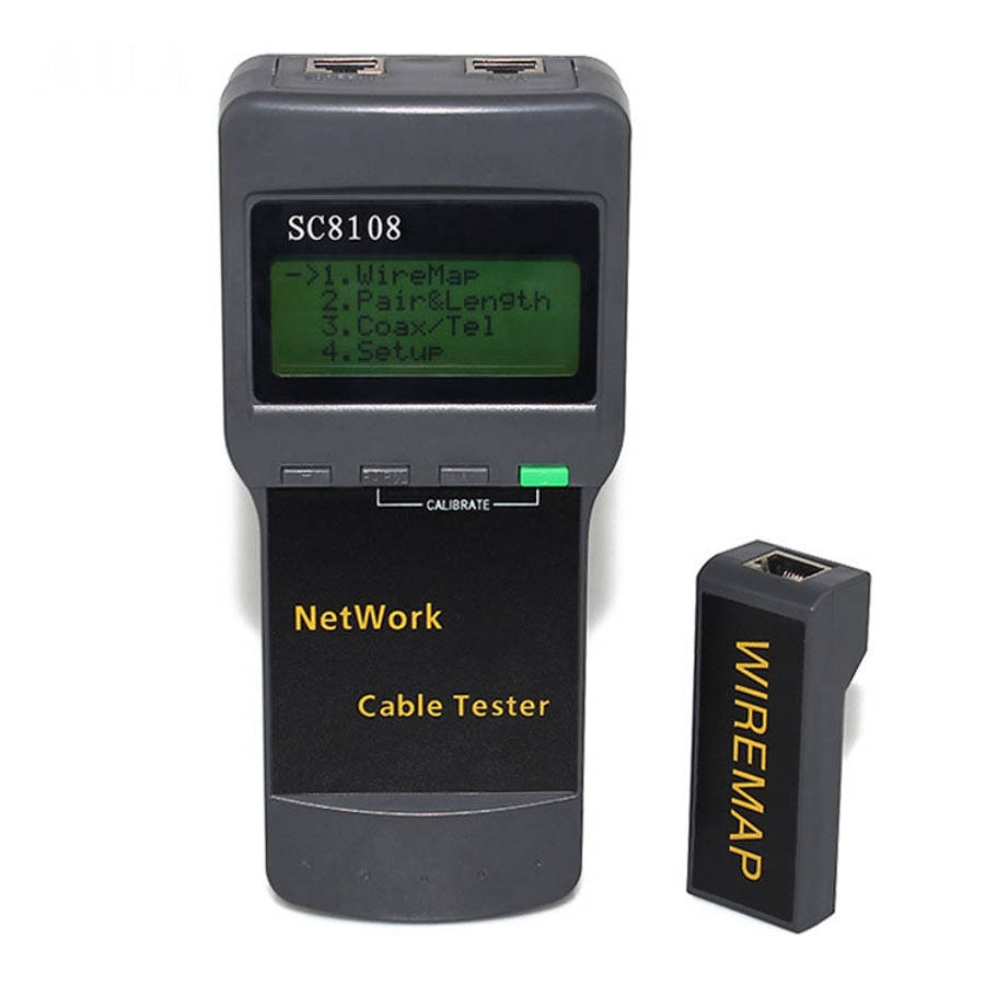 Portable Wireless Network cable Tester SC8108 LCD Digital PC Data Network CAT5 RJ45 LAN Phone Cab...