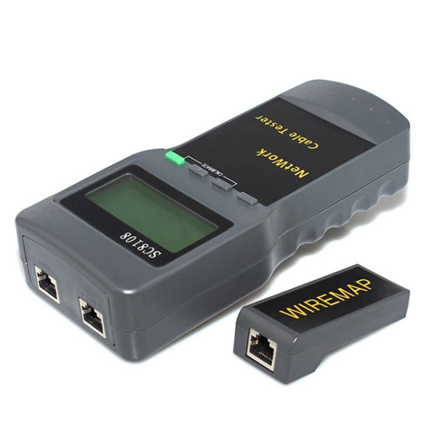 Portable Wireless Network cable Tester SC8108 LCD Digital PC Data Network CAT5 RJ45 LAN Phone Cab...