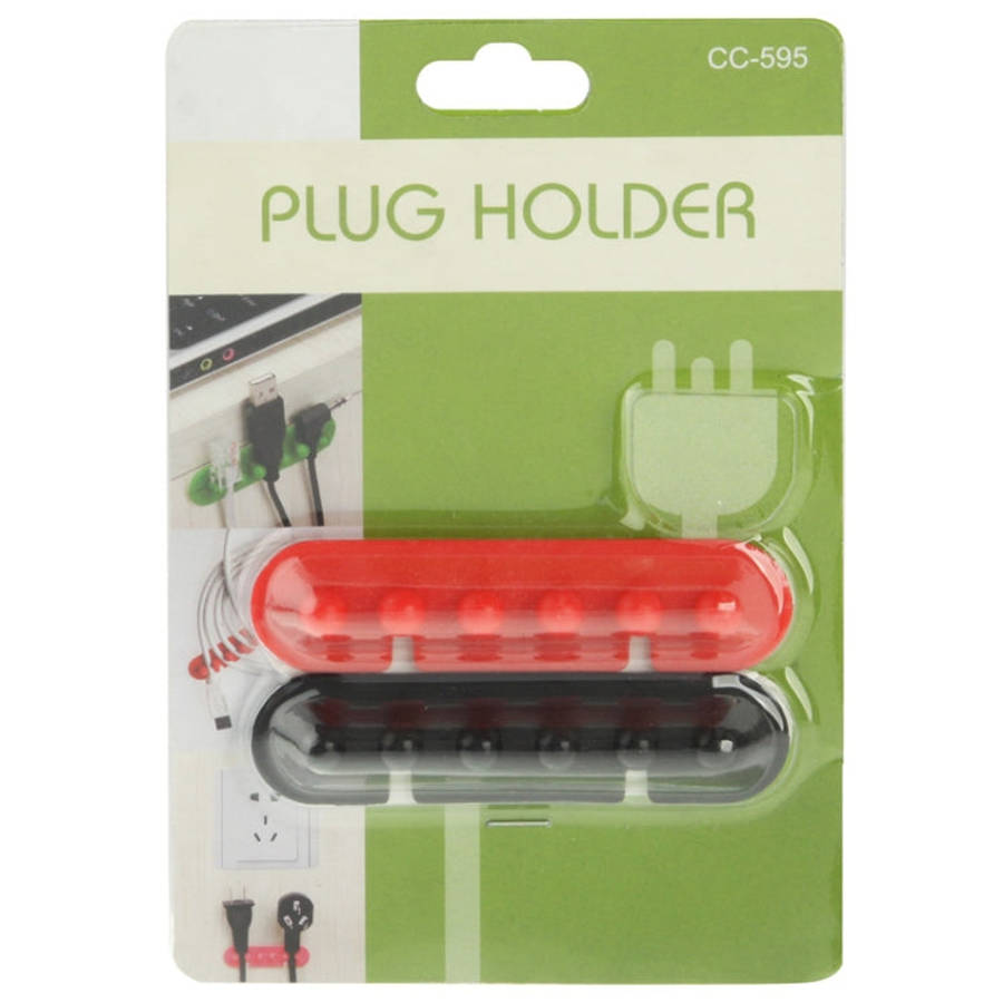 CC-595 Plastic Wire Cable Adhesive Plug Holder (Pair), Random Color Delivery