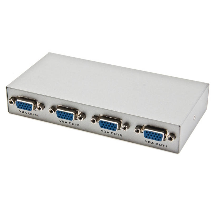 4 Port 150MHz VGA Splitter (1 VGA Input, 4 VGA Output), 4 Ports Splitter Silver
