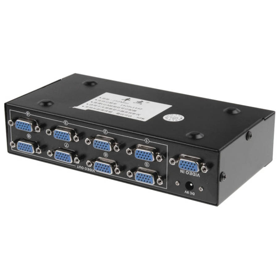 FJ-2508A 8 Port VGA Video Splitter High Resolution 1920 x 1440 Support 250MHz Video Bandwidth, 8 ...