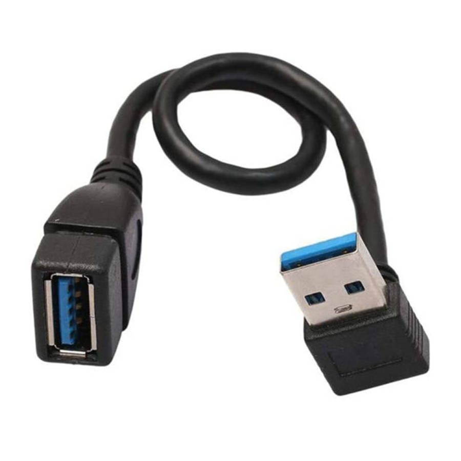 USB 3.0 Down Angle 90 degree  Extension Cable Male to Female Adapter Cord, Length: 15cm, Down Ang...