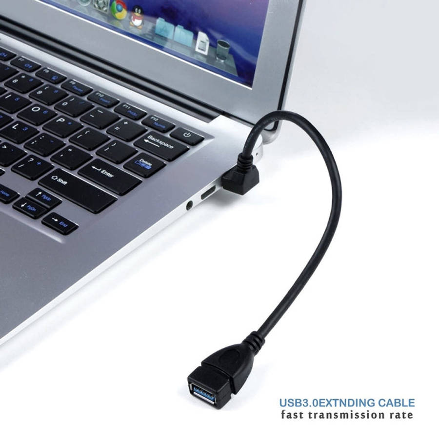 USB 3.0 Down Angle 90 degree  Extension Cable Male to Female Adapter Cord, Length: 15cm, Down Ang...