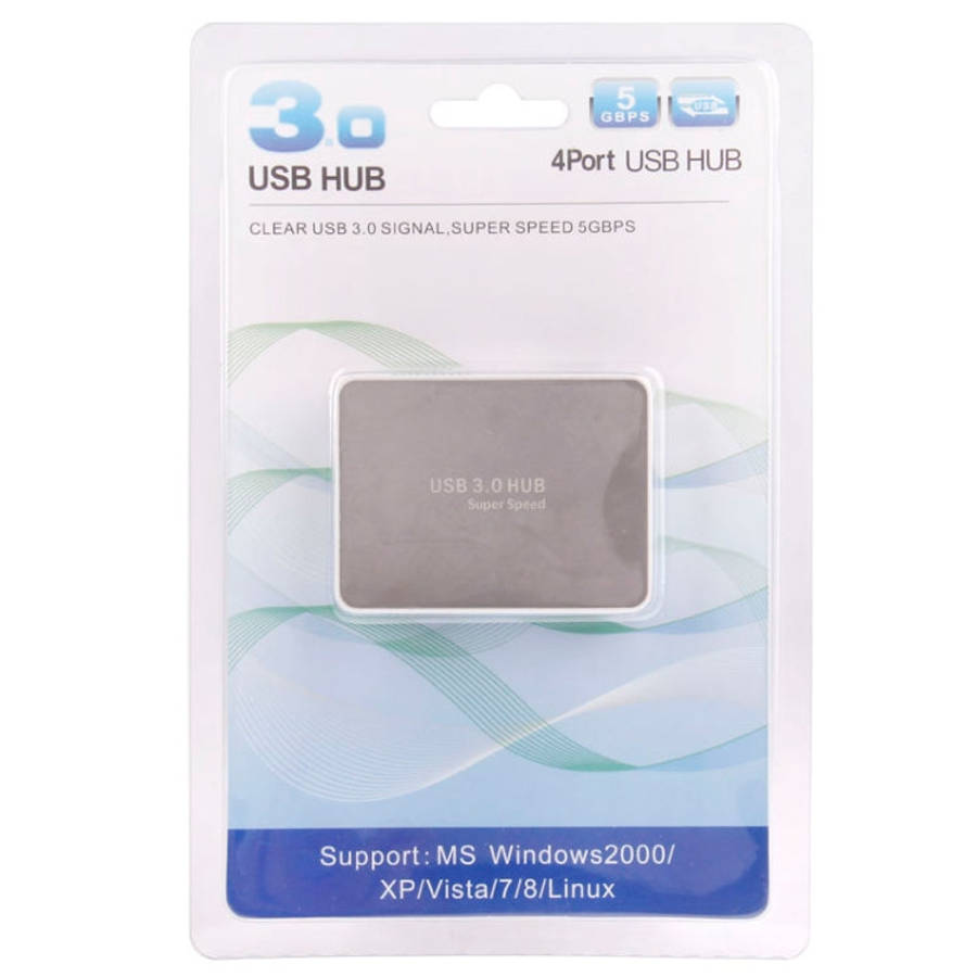 CR-H302 Mirror Surface 4 Ports USB 3.0 Super Speed 5Gbps HUB + 60cm USB 3.0 Transmission Cable, H...
