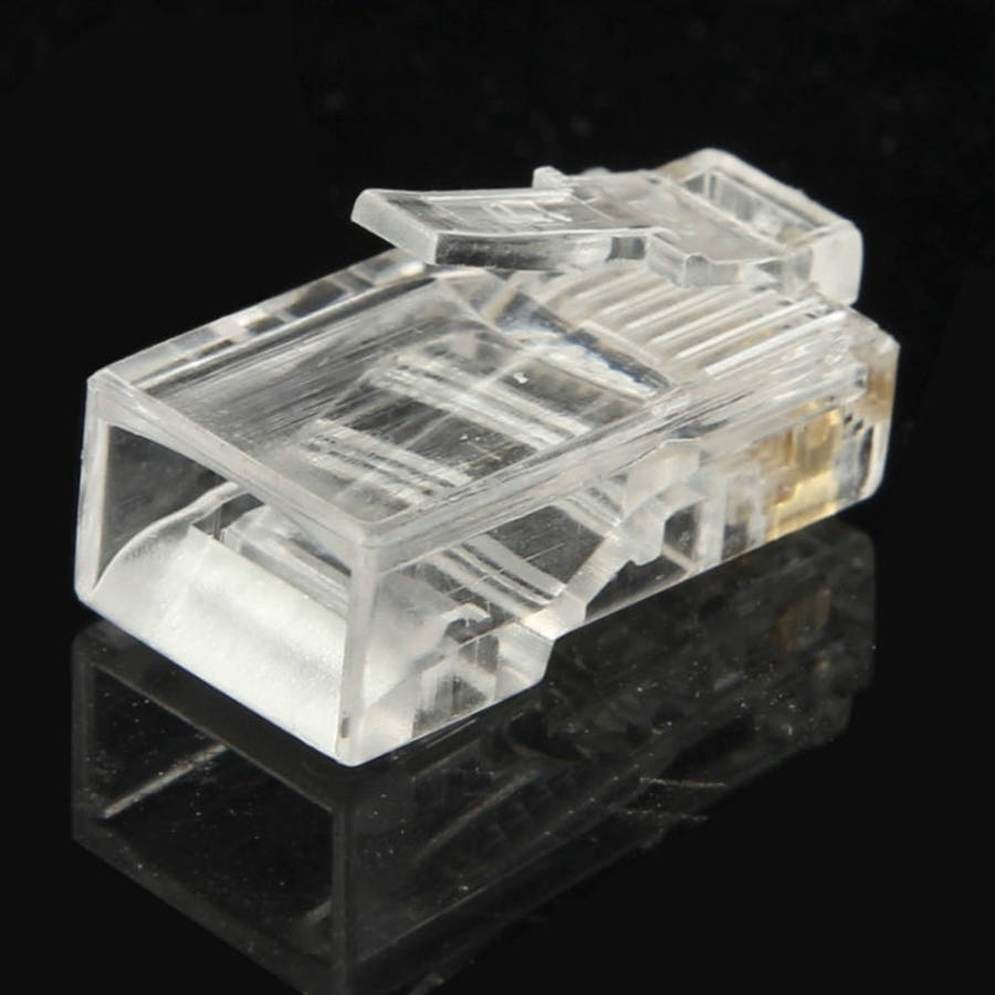 100pcs /Pack RJ45 Connector Modular Plug, Gold: 3u, Gold: 3u