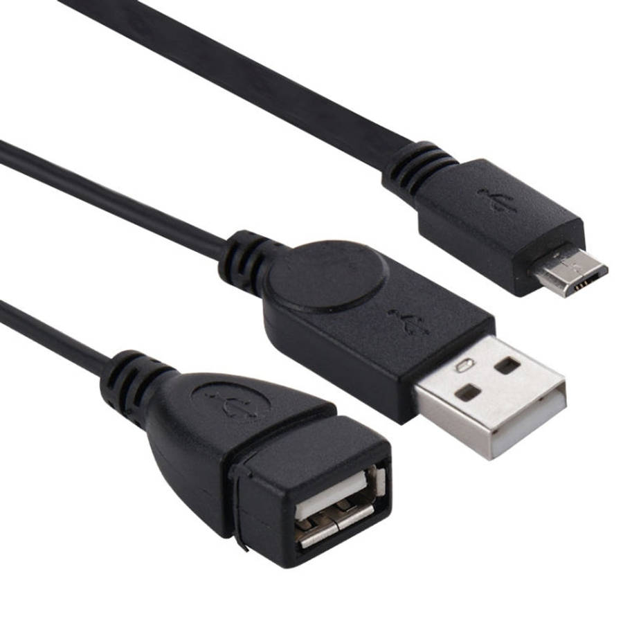 Micro USB to USB 2.0 Male & USB 2.0 Female Host OTG Converter Adapter Cable, Length: About 30cm, ...