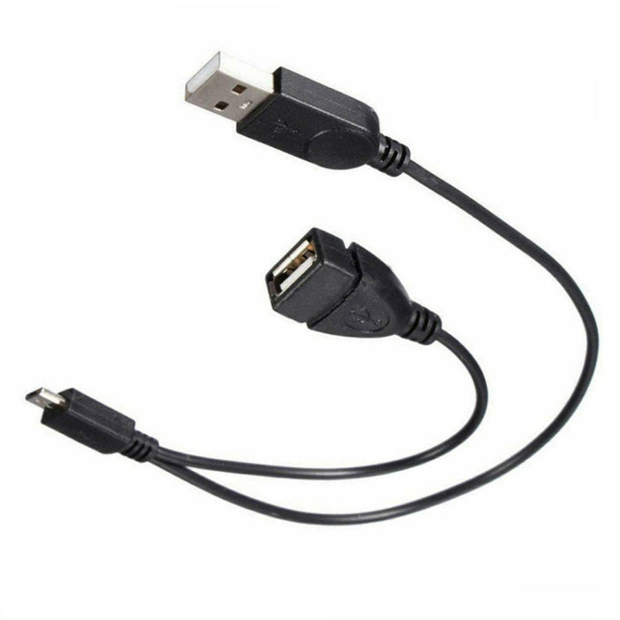 Micro USB to USB 2.0 Male & USB 2.0 Female Host OTG Converter Adapter Cable, Length: About 30cm, ...