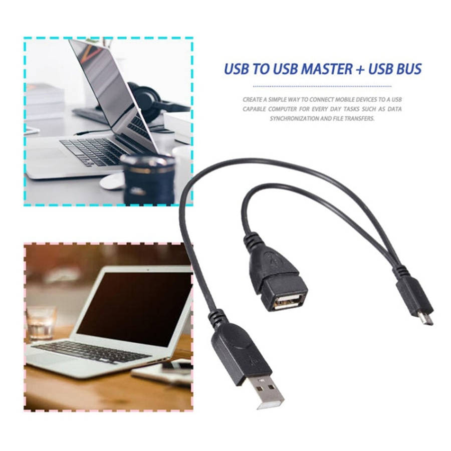 Micro USB to USB 2.0 Male & USB 2.0 Female Host OTG Converter Adapter Cable, Length: About 30cm, ...