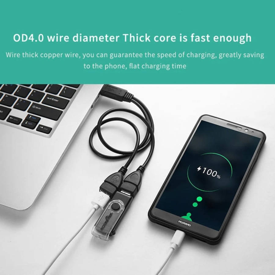 USB 2.0 Male to 2 Dual USB Female Jack Adapter Cable for Computer / Laptop, Length: About 30cm, U...
