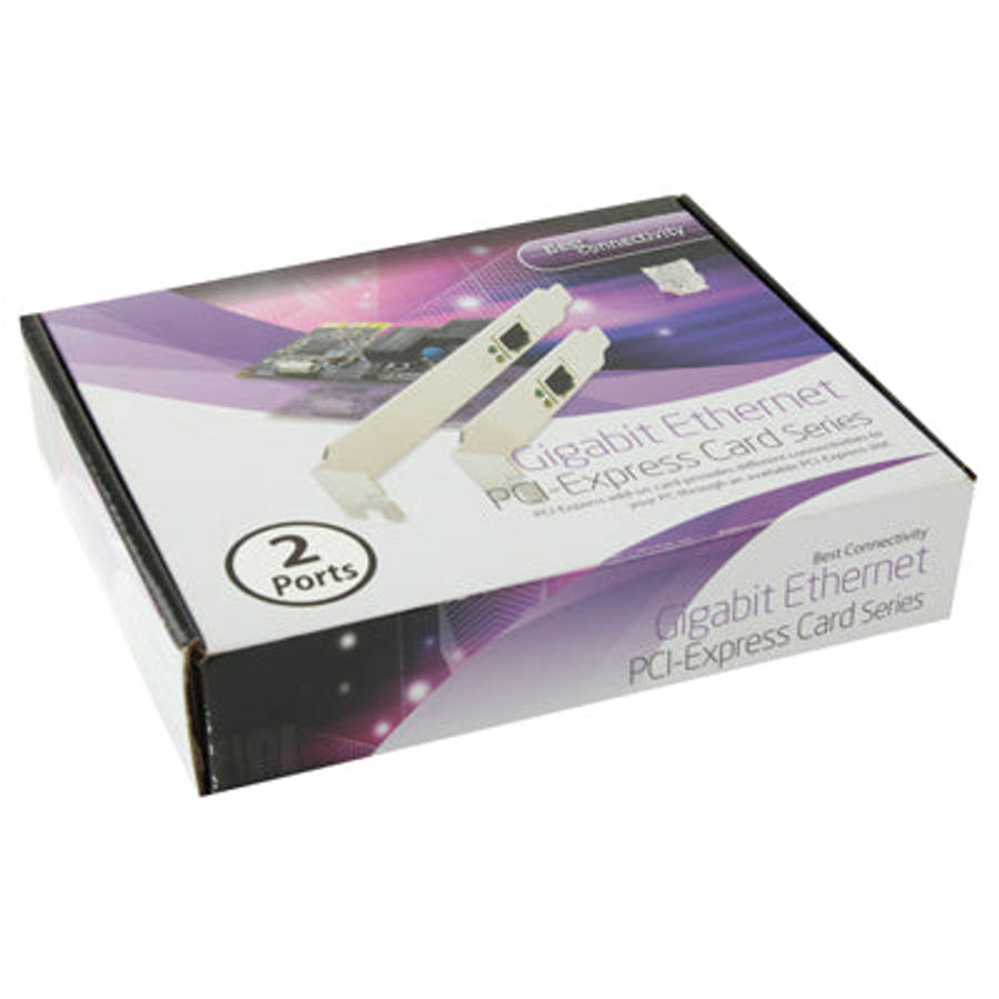 PCI-Express Dual Gigabit Ethernet Controller Card Adapter 2 Port RJ45 10/100/1000 BASE-T (IO-PCE8...