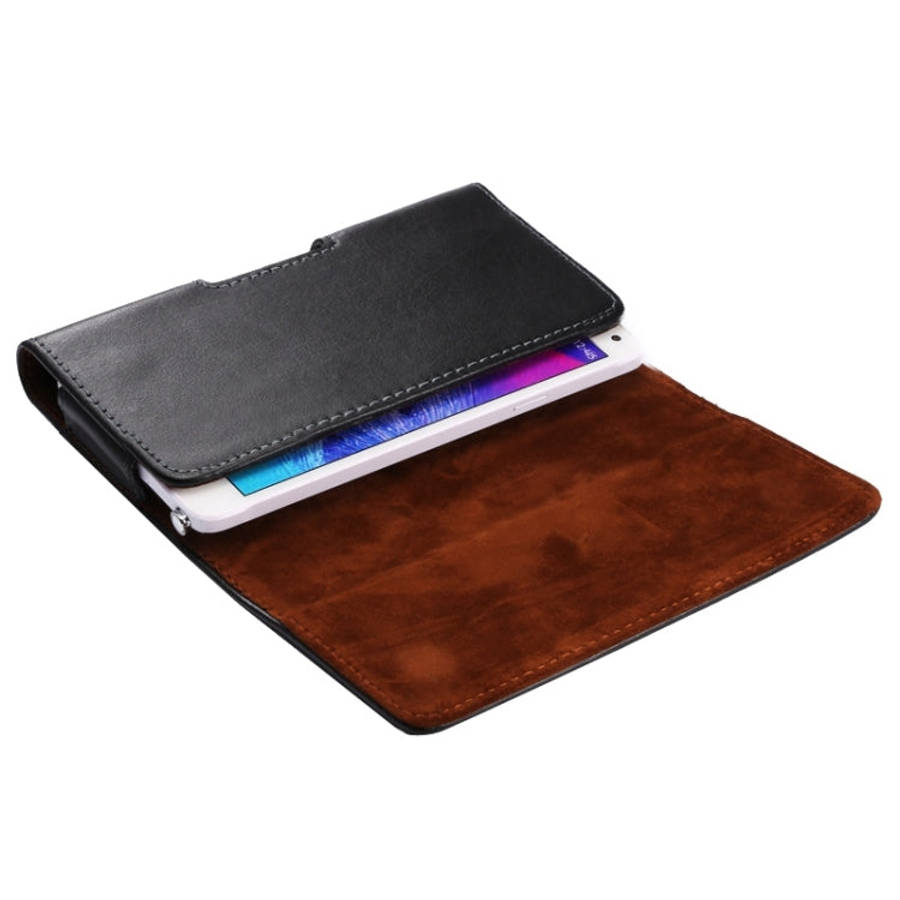 Universal Horizontal Style Leather Case Waist Bag with Back Splint