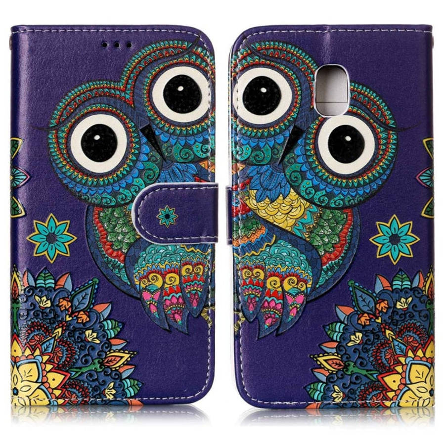For Galaxy J3 (2017) (EU Version) Gloss Oil Embossed Horizontal Flip Leather Case with Holder & C...
