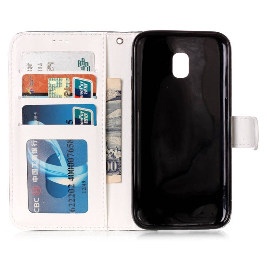 For Galaxy J3 (2017) (EU Version) Gloss Oil Embossed Horizontal Flip Leather Case with Holder & C...