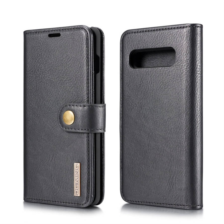 DG.MING Crazy Horse Texture Flip Detachable Magnetic Leather Case for Samsung Galaxy S10 Plus, wi...