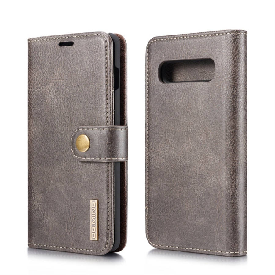 DG.MING Crazy Horse Texture Flip Detachable Magnetic Leather Case for Samsung Galaxy S10 Plus, wi...